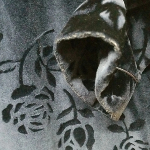 Jasmine Rose Robe Housecoat 1/2 Zip F Dark Blue, Long Cuffed Sleeve, Size M - Picture 11 of 12